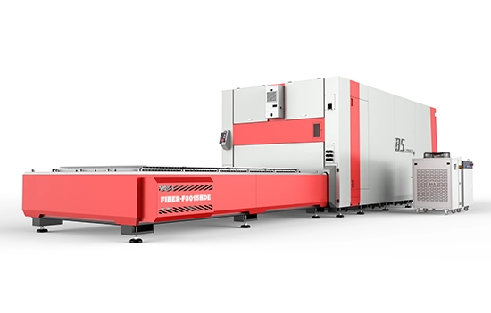 Máquina de corte a laser de fibra 3000W com mesa de transporte e capa protetora