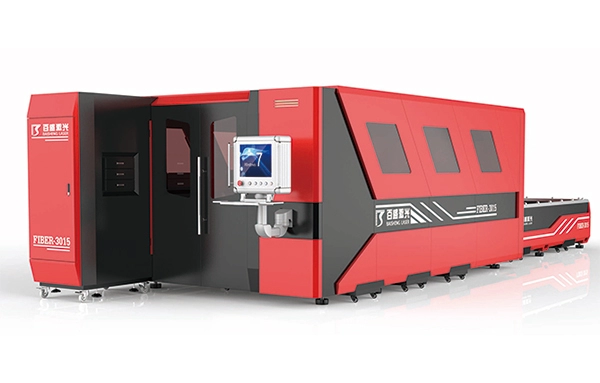 Máquina de corte a laser de fibra Raycus 2200w da China com trocador de paletes e tampa