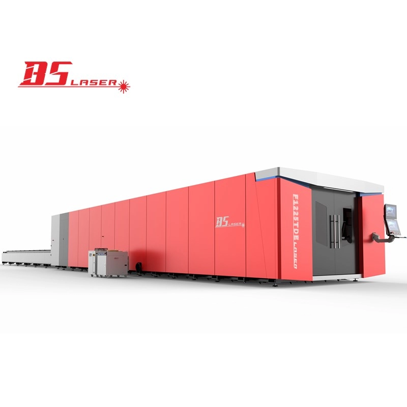 BAISHENG LASER Máquina de corte CNC de ultra-alta potência de corte a laser de fibra de chapa de metal com totalmente fechado e trocador de paletes