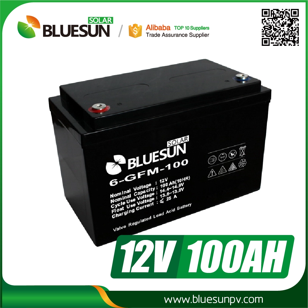 Sistema solar portátil Bluesun Usando bateria solar Ciclo Profundo Ácido 12 V 100ah Bateria Solar