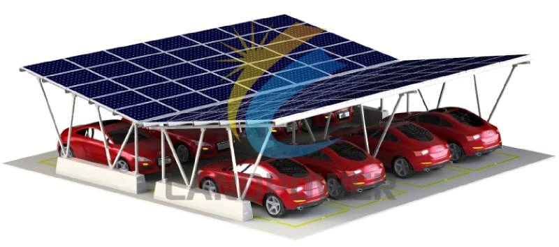 Estrutura de garagem de painel solar de alumínio