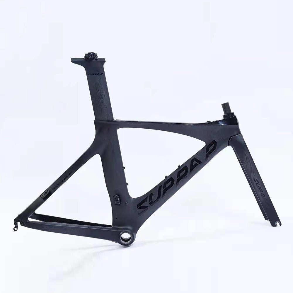 Freio de aro de quadro de bicicleta de triatlo de fibra de carbono com garfo com roteamento de cabo interno completo