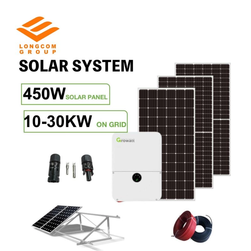 Kit de Certificado CE TUV Energia Solar na Rede Sistema Solar 10-30kw Sistema de Painel Solar