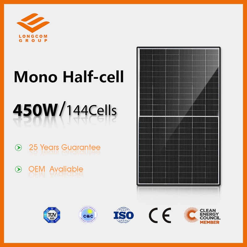 Painel solar de meia célula com certificado TUV de 450 watts 9BB