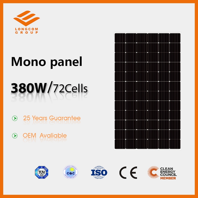 Painel Solar Mono de Alta Eficiência 380W com Certificado CE TUV