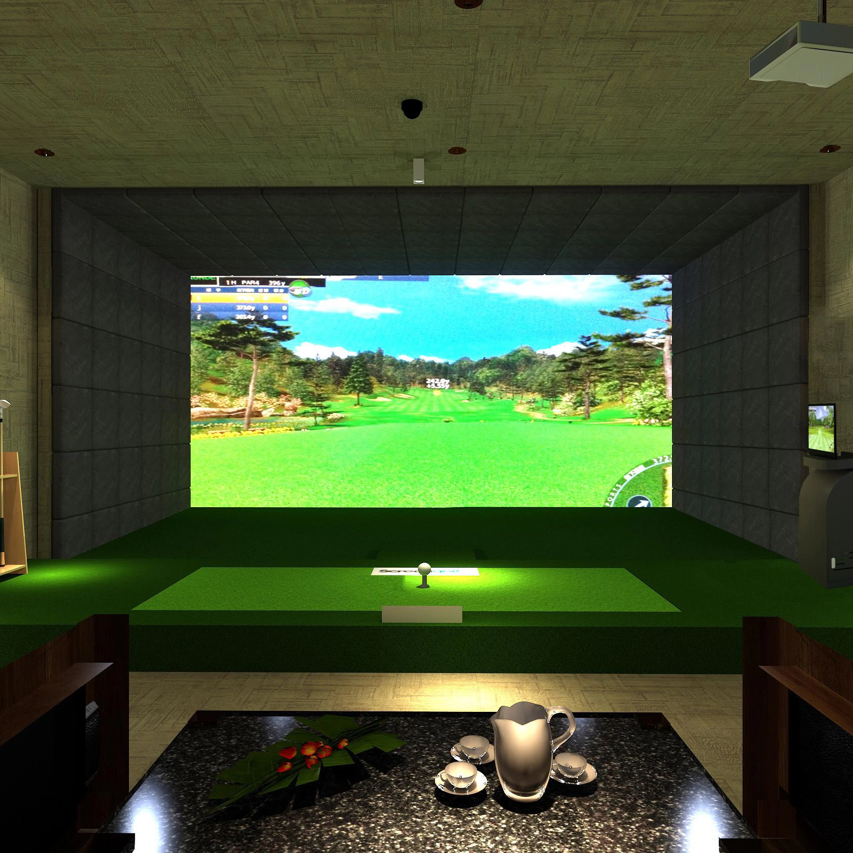 Tela de impacto de golfe de 9'*10'/tela de projeção do simulador
