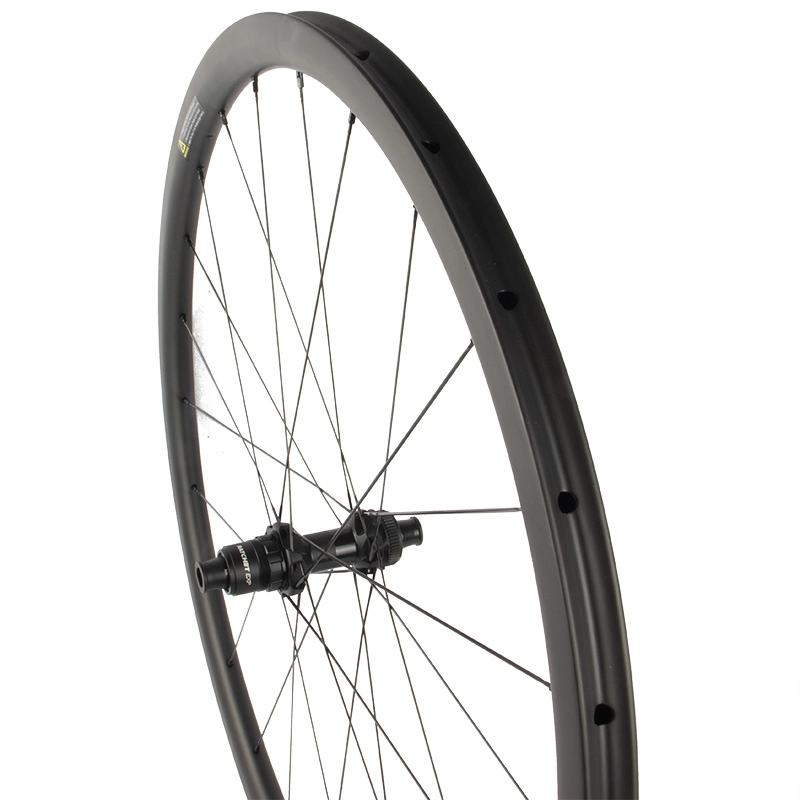 Rodas de disco de carbono 700C bicicleta de estrada 27 mm de largura freio a disco tubular de carbono