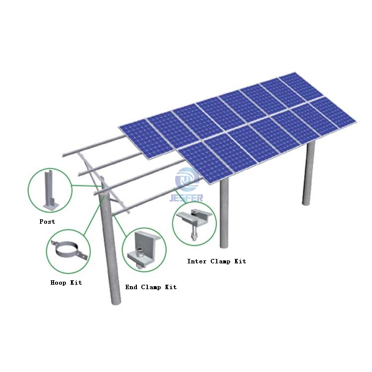 Sistema de montagem solar fotovoltaica de pilha de concreto de alta elevação