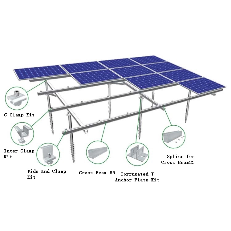 Base de Concreto Suporte Básico de Montagem no Solo Sistema de Usina Elétrica de Energia Solar