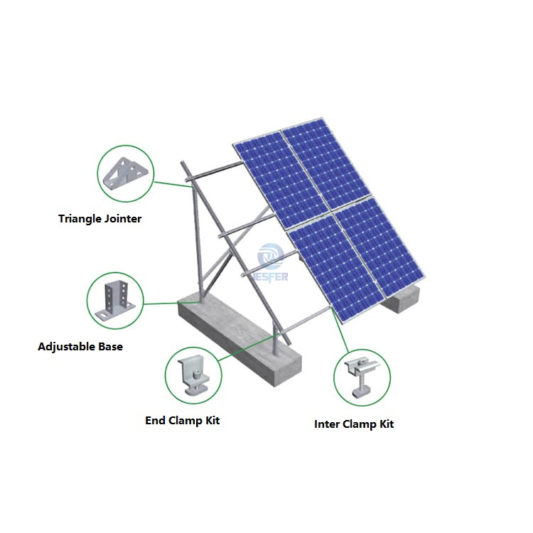 Sistemas de montagem no solo de energia solar fotovoltaica de aço