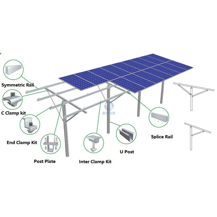 Sistema de suporte de estruturas solares fotovoltaicas de pilha dupla