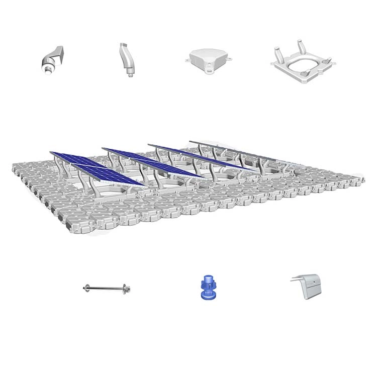 Fonte de energia solar com sistema fotovoltaico flutuante HDPE