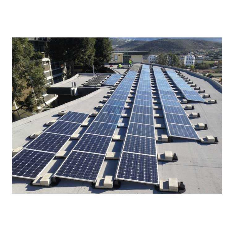 Sistema de montagem com lastro solar fotovoltaico de telhado plano
