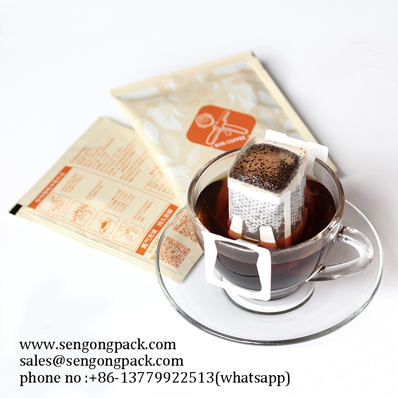 Máquina de embalagem de saco de café gotejamento Sumatra Indonésia com envelope externo