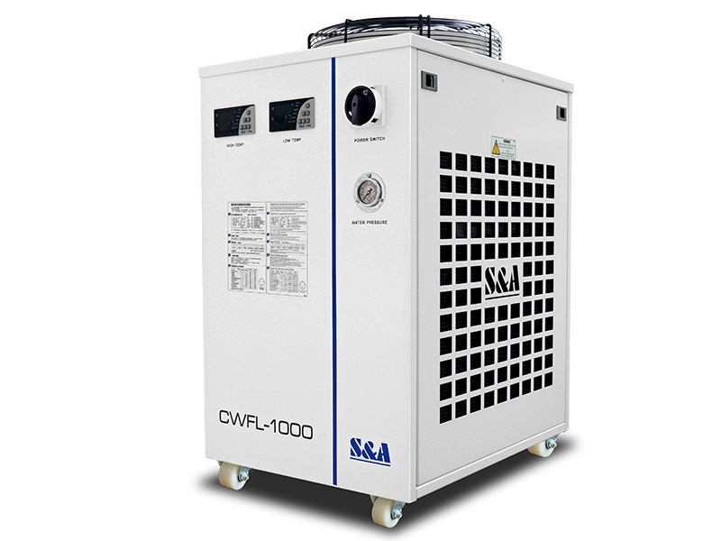 Sistemas de refrigeração a laser CWFL-1000 com controlador de temperatura digital duplo