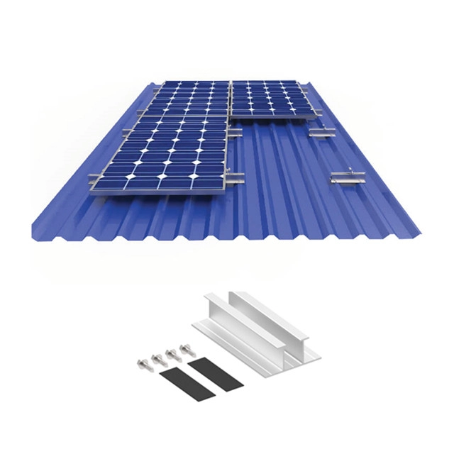 Suportes de trilhos de painel solar de telhado trapezoidal de metal