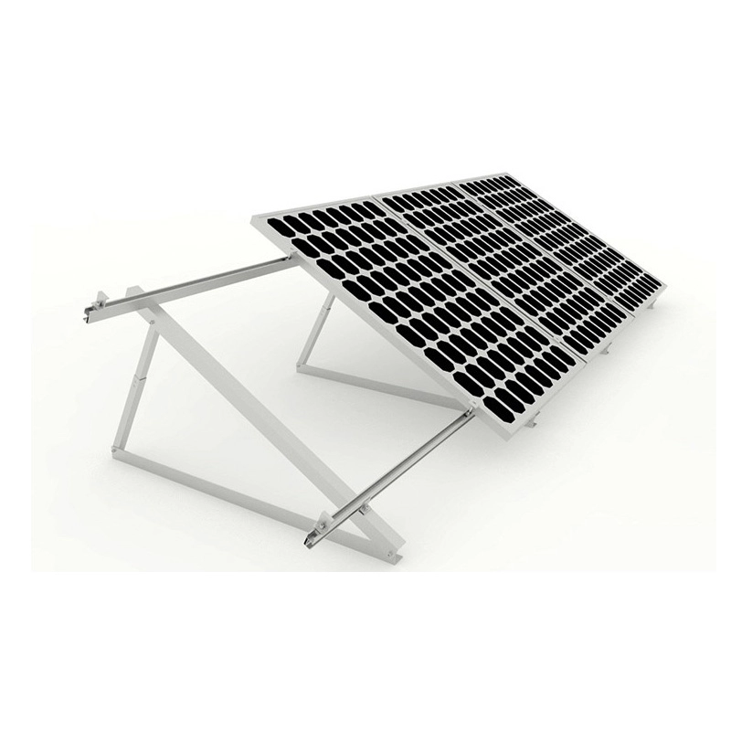 Sistema de montagem solar triangular para telhado plano e metálico