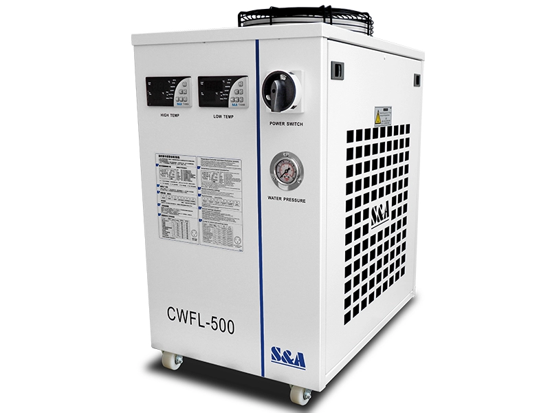Chillers de água de temperatura dupla CWFL-500 para laser de fibra de 500 W