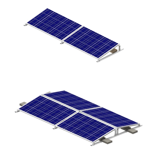 Suportes de montagem com lastro para painéis solares de telhado plano