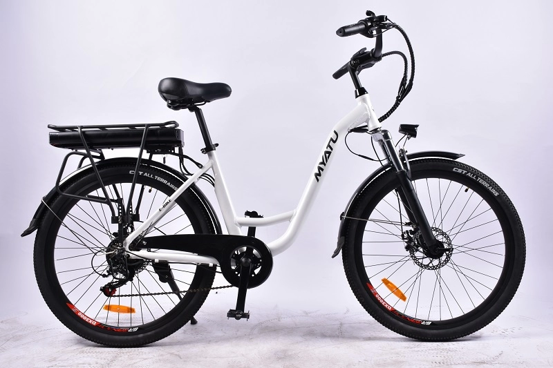 Bicicleta elétrica urbana de liga de alumínio de 26 polegadas e 6 velocidades