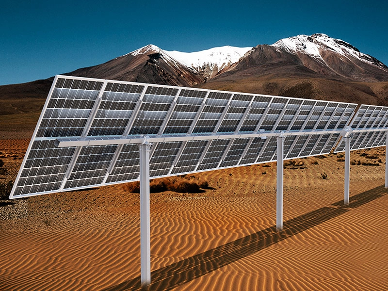 Sistema de montagem solar fotovoltaica de rastreamento