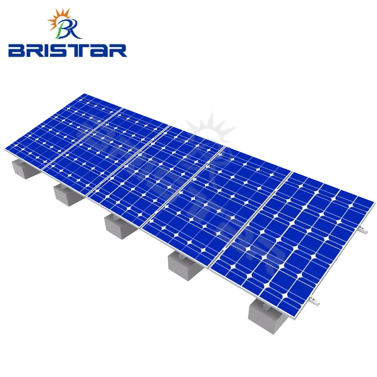 Sistema de montagem de telhado plano de painel solar com lastro