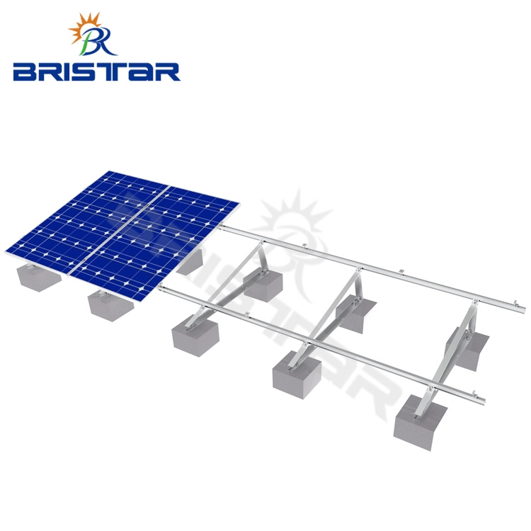 Sistema de montagem de telhado plano de painel solar com lastro