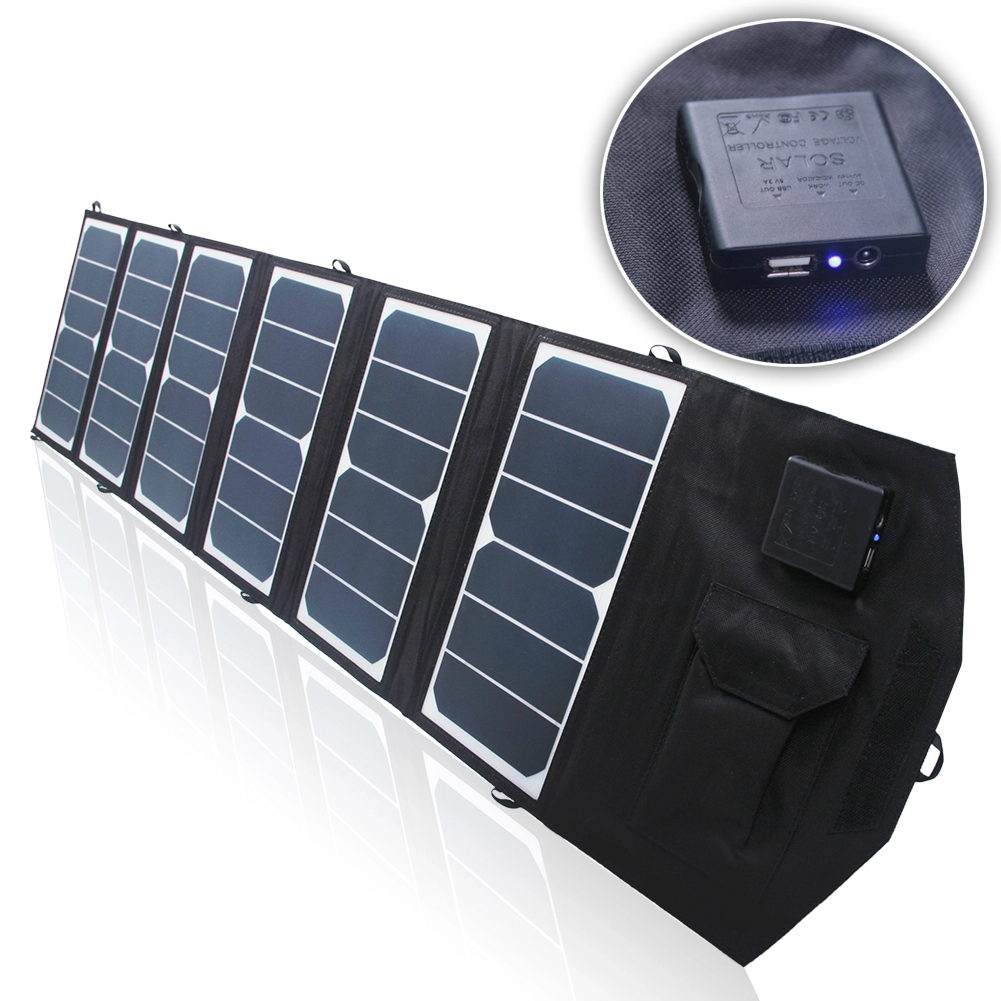 Banco de energia com painel solar duplo USB 5V 3.9A para atividades ao ar livre