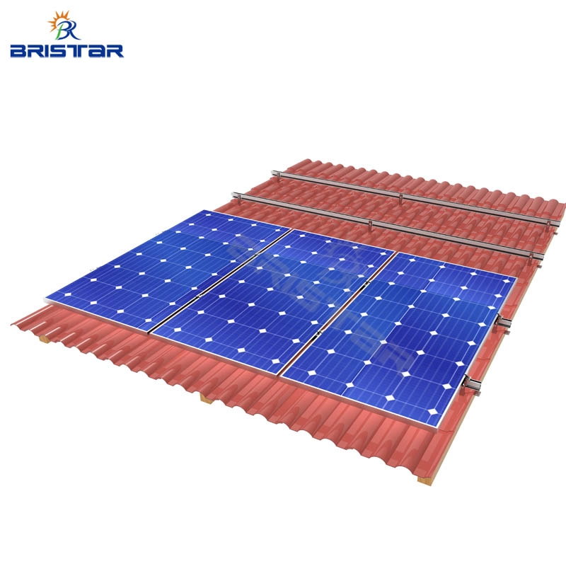 Sistema de montagem de painel solar para telhado de telha espanhola