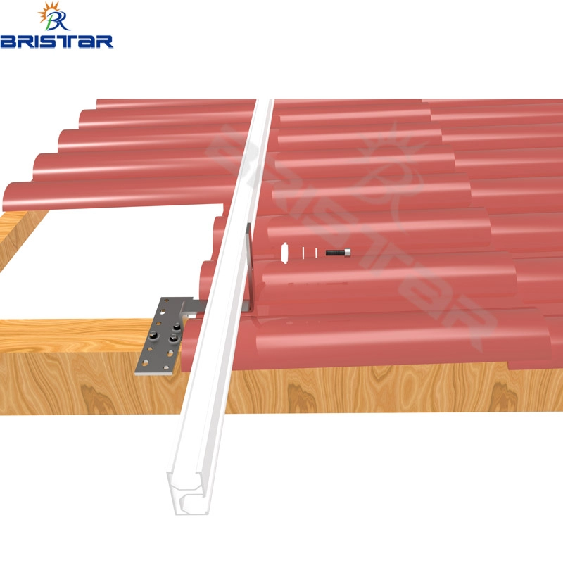 Sistema de montagem de painel solar para telhado de telha espanhola