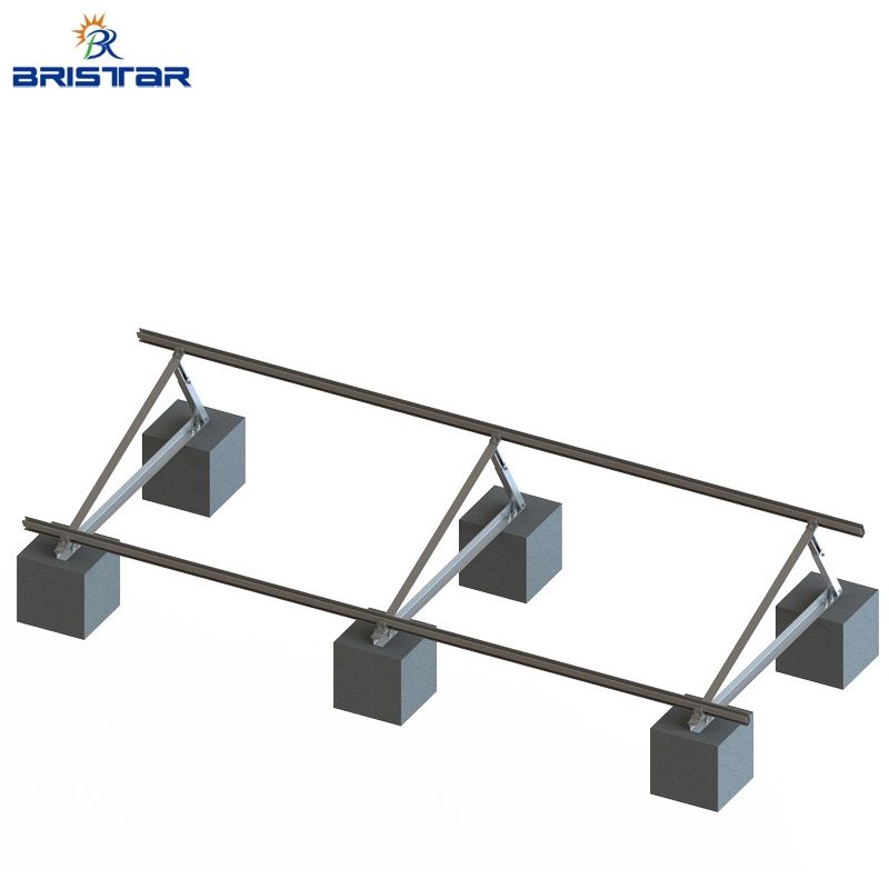 Sistema de montagem solar de telhado plano triangular ajustável