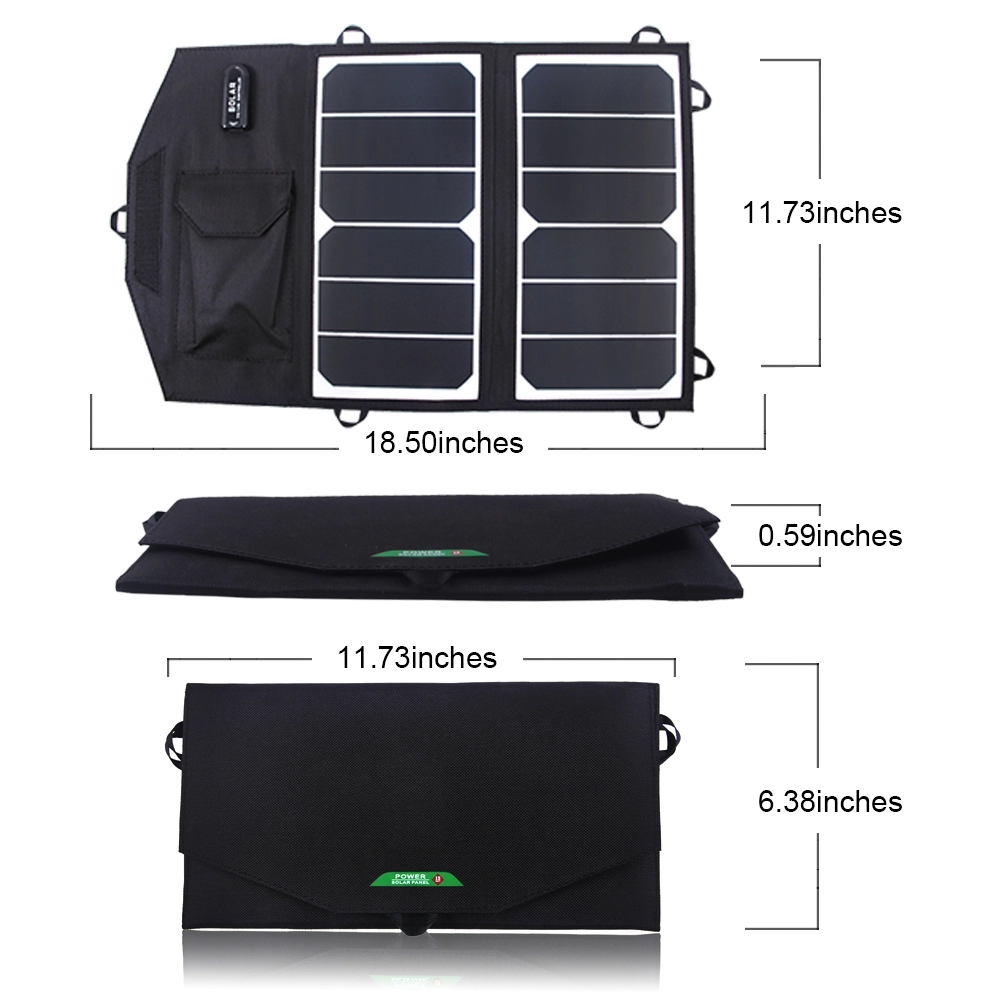 Carregadores de painel solar portátil 5V 2.6A para camping