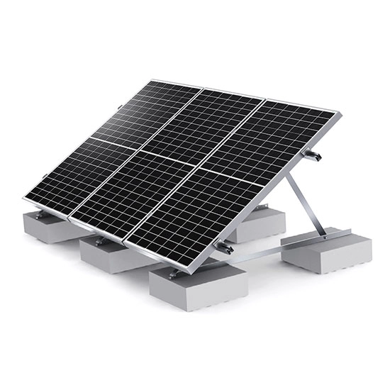 Sistema de estrutura de montagem de painel solar de telhado plano