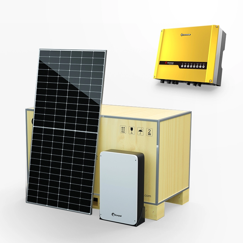 Sistema de Energia de Painel Solar Fotovoltaico Completo Híbrido Residencial