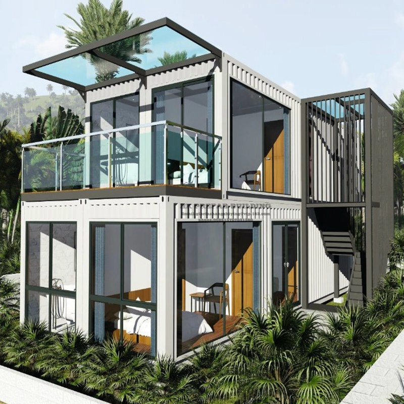 Pré-fabricado Instalação Rápida de 20 pés de 20 pés Design Moderno Villa Padrão Casa Contêiner Embalada Plano