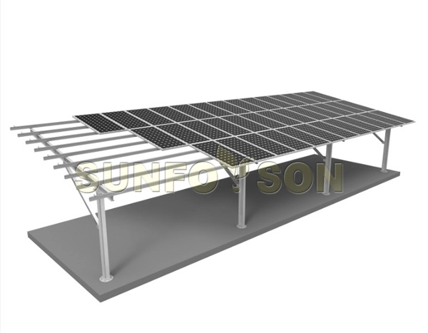 Montagem de garagem solar tipo cantilever