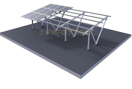 Estrutura de montagem da garagem solar