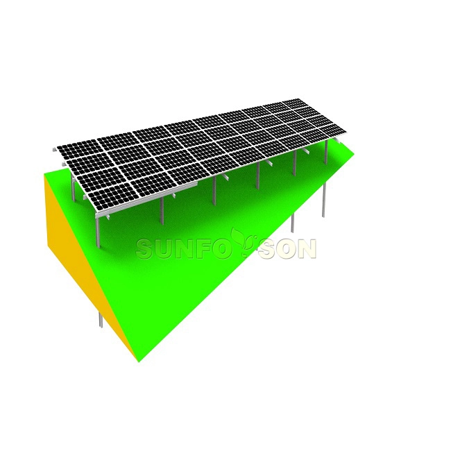 Sistema de montagem no solo de pilha do tipo combinado com material