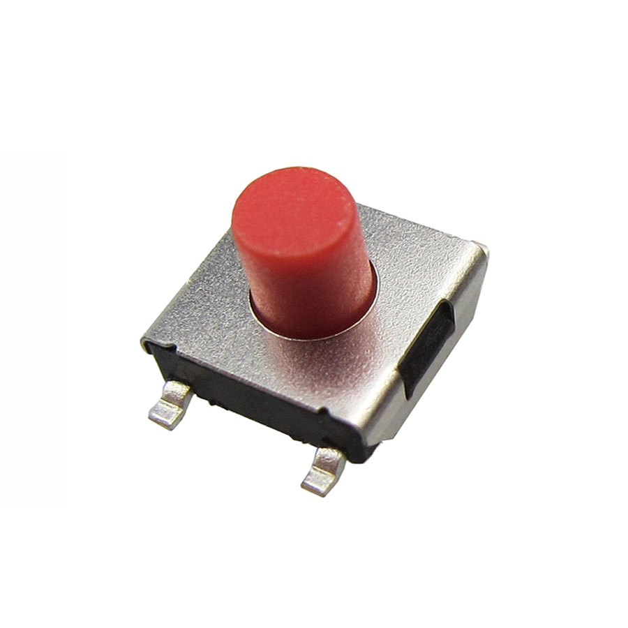 Interruptor tátil SMD ultrafino com botão vermelho