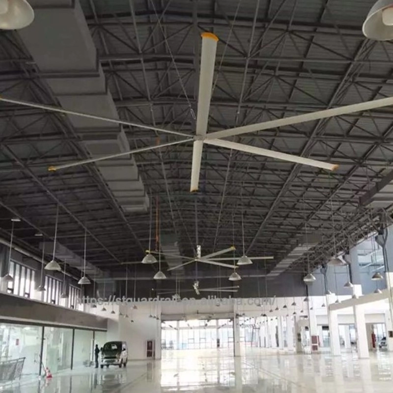 Fábrica de ventilador de teto industrial ventilador de garagem de garagem da china ventilador HVLS restaurante