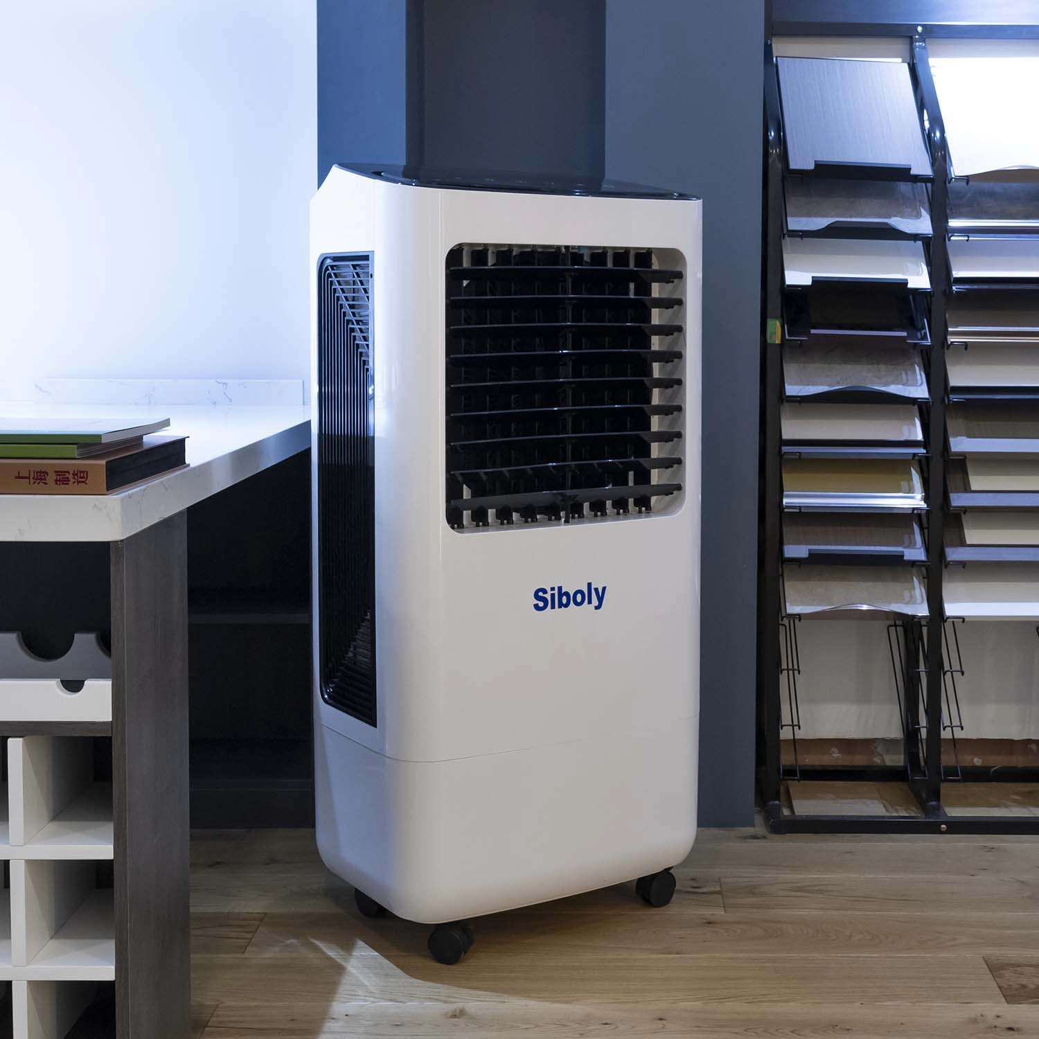 Refrigerador de ar evaporativo portátil de chão 5000 fluxo de ar