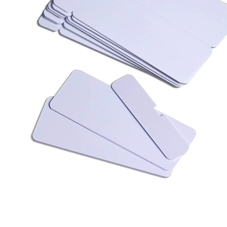 CR80 30 Mil 2-Up Key Tag PVC Branco Cartões Brancos