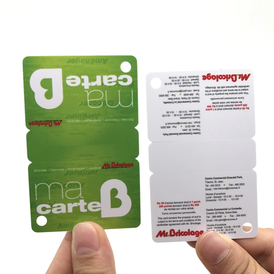 Cartões de combinação de PVC com 3 etiquetas de associação de plástico