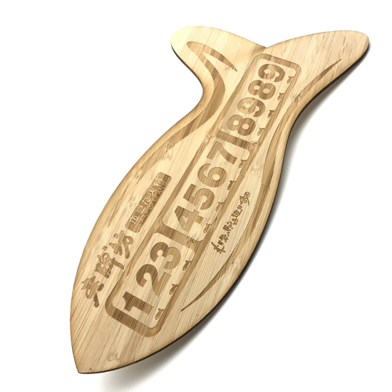 Etiqueta comercial personalizada ecologicamente correta de material de madeira gravada