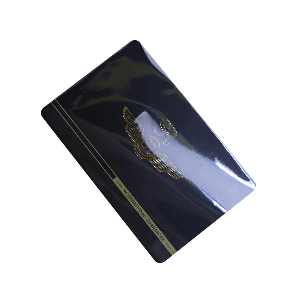 Cartões de sócio com acabamento fosco PVC impressão offset com folha de ouro