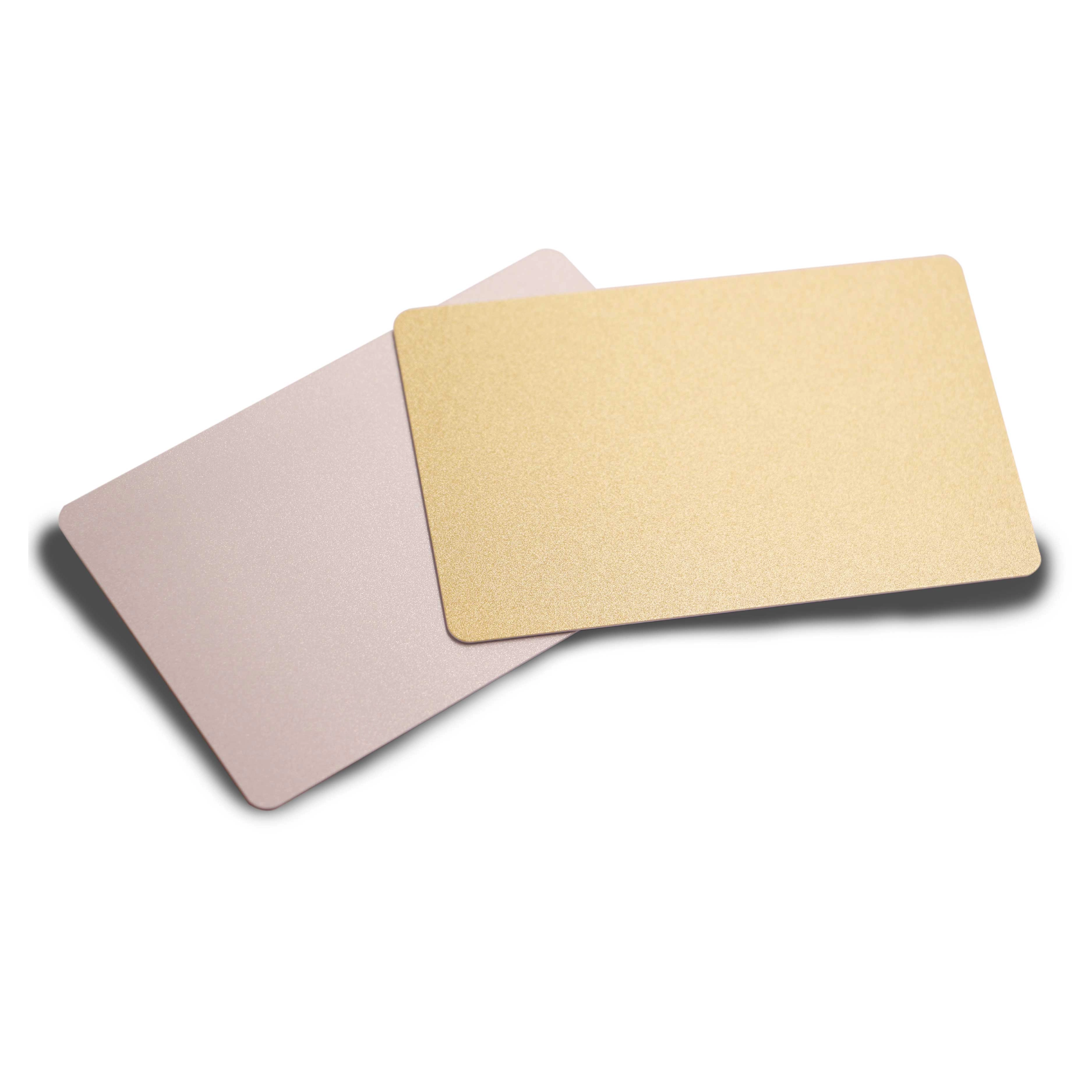 Cartões em branco de cores douradas para impressão