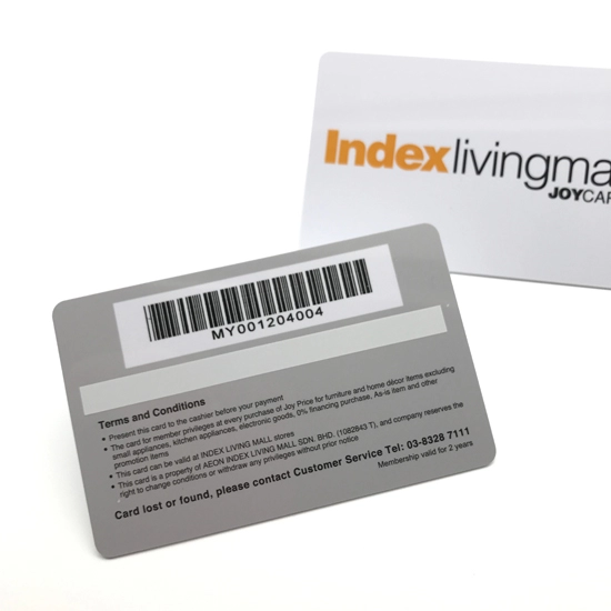 Impressão de cartão de membro com código de barras tipo 128