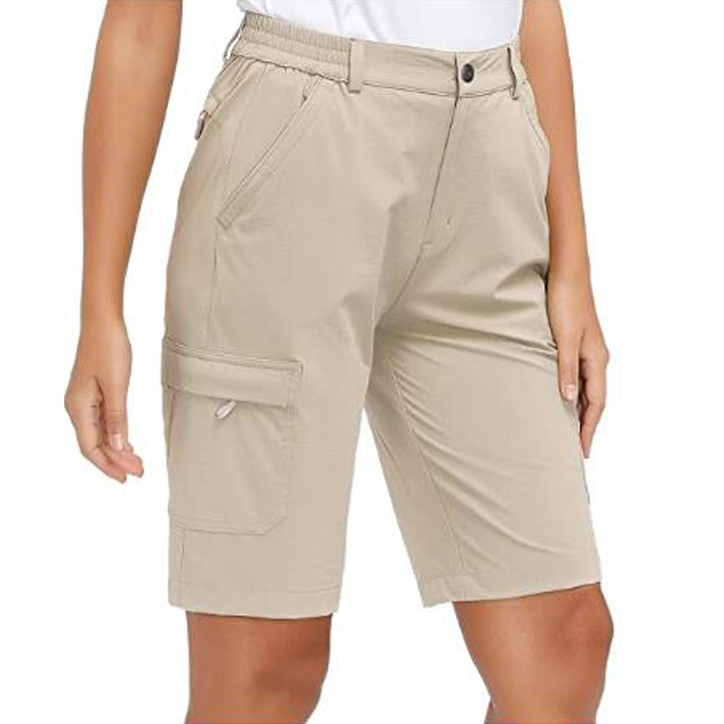 Shorts de caminhada leve feminino Shorts de carga de secagem rápida Shorts de verão para viagens de pesca e golfe ao ar livre à prova d'água