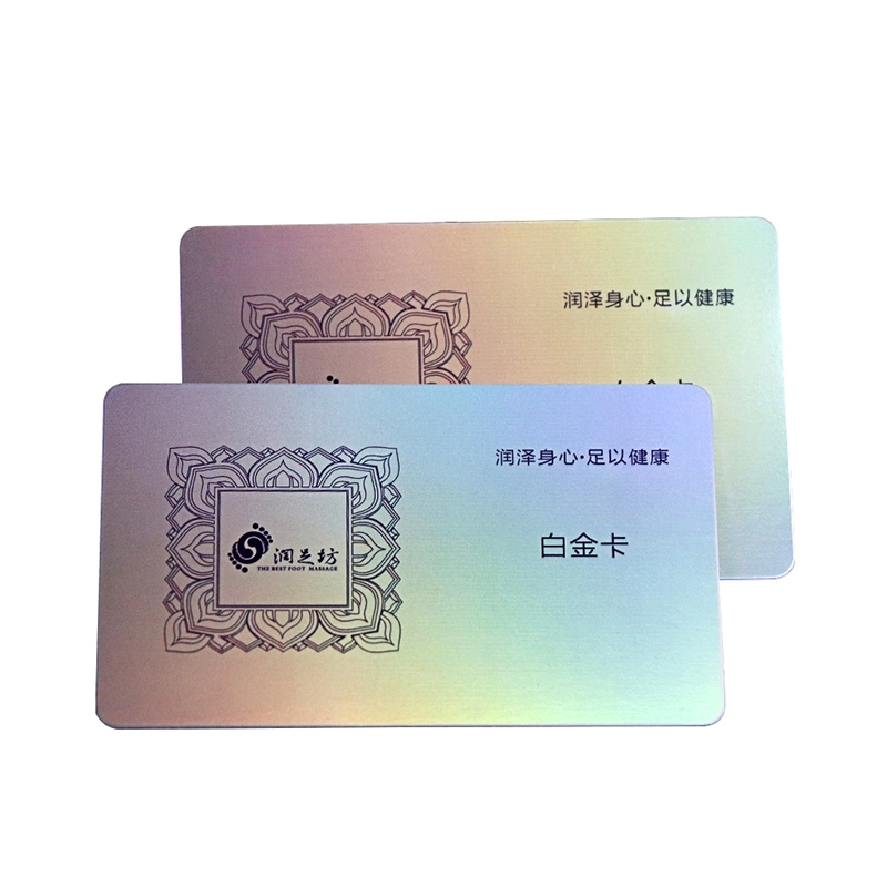 Cartões de PVC de plástico laser de arco-íris holográfico de luxo