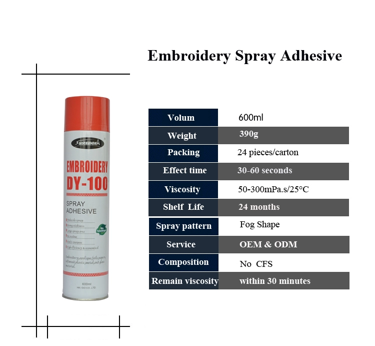 Sprayidea DY-100 cola spray de tecido transparente para tecido têxtil bordado